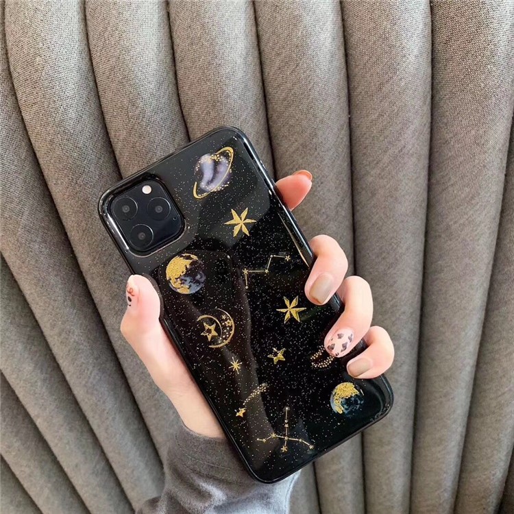 Planets Pattern Epoxy TPU Back Phone Cover for iPhone 11 Pro Max 6.5 inch - Black-1