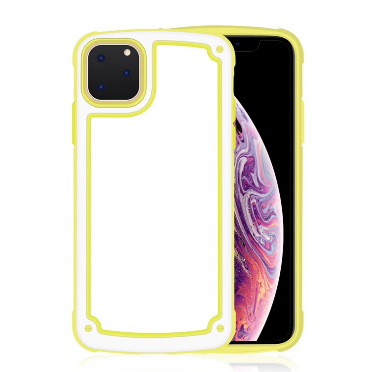 Second Generation High Quality Candy Color Anti-fall TPU+PC Phone Cover Shell for iPhone 11 Pro Max 6.5-inch - Yellow-1