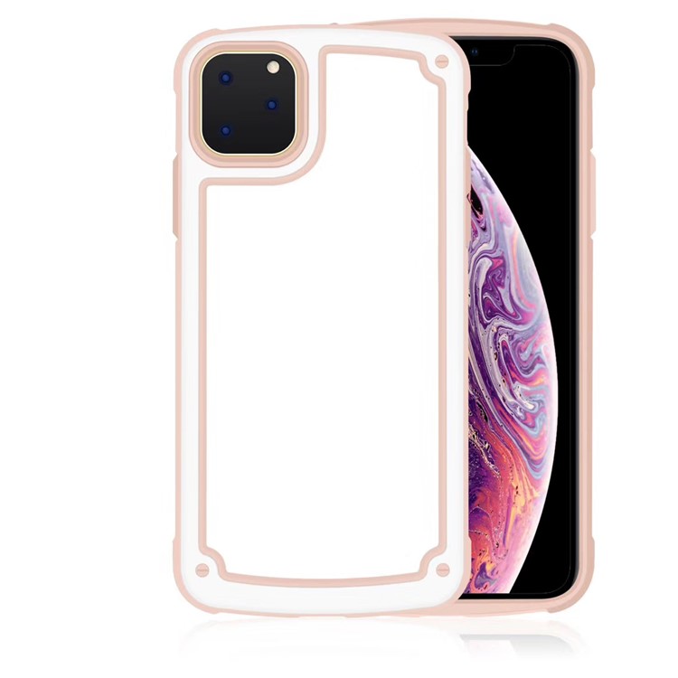 Second Generation High Quality Candy Color Anti-fall TPU+PC Phone Cover Shell for iPhone 11 Pro Max 6.5-inch - Pink-1