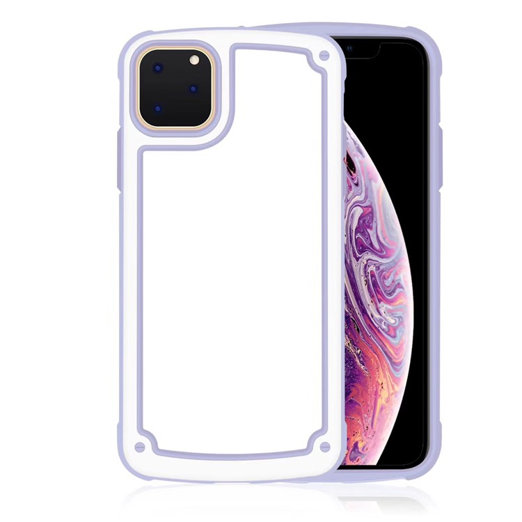 Second Generation High Quality Candy Color Anti-fall TPU+PC Phone Cover Shell for iPhone 11 Pro Max 6.5-inch - Purple-1