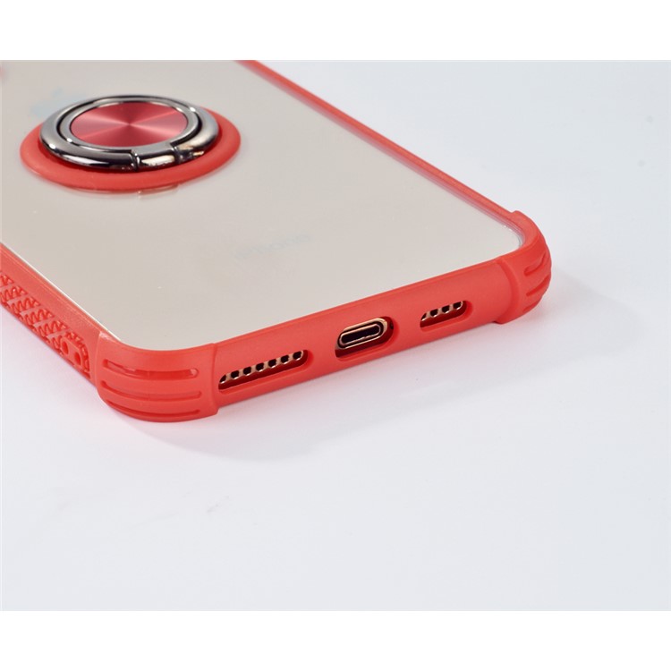 Drop-resistant Anti-slip TPU+Acrylic Phone Case with Phone Ring Holder for iPhone 11 Pro 5.8-inch - Red-4