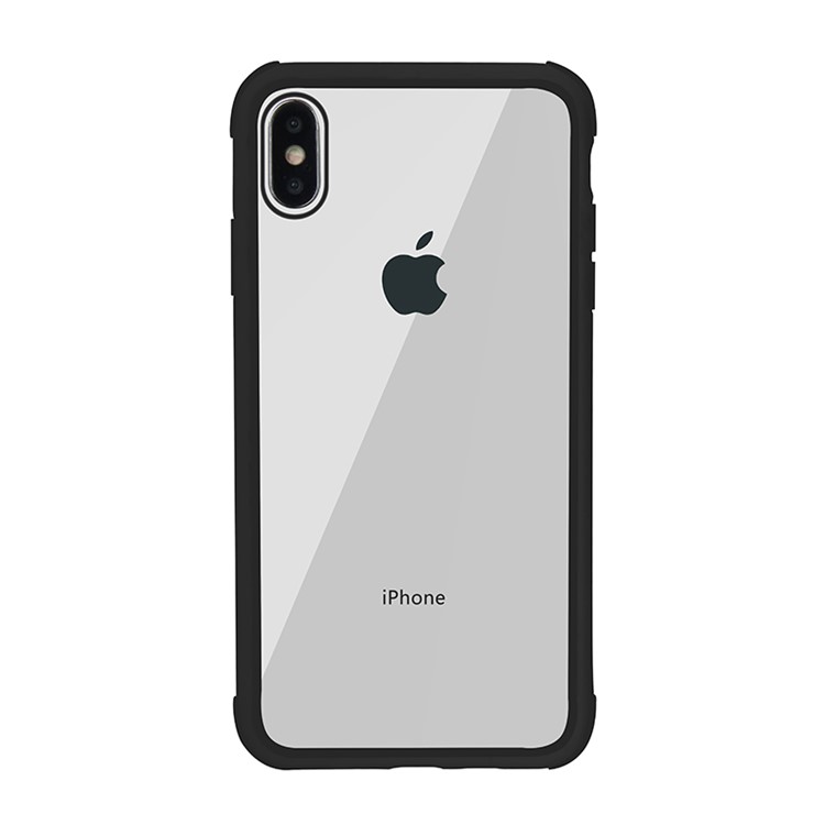 Drop-resistente Antirutsch TPU + + Acryl-Silikon-Telefonkasten Für Iphone XS / X - Schwarz-2