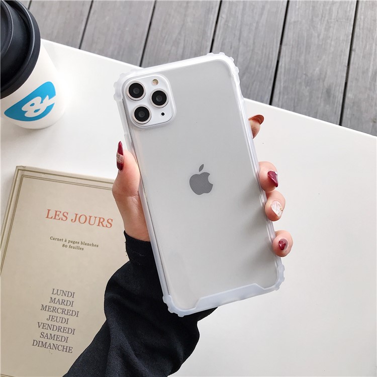 Drop-resistant Clear TPU Phone Case for iPhone 11 Pro 5.8-inch - White