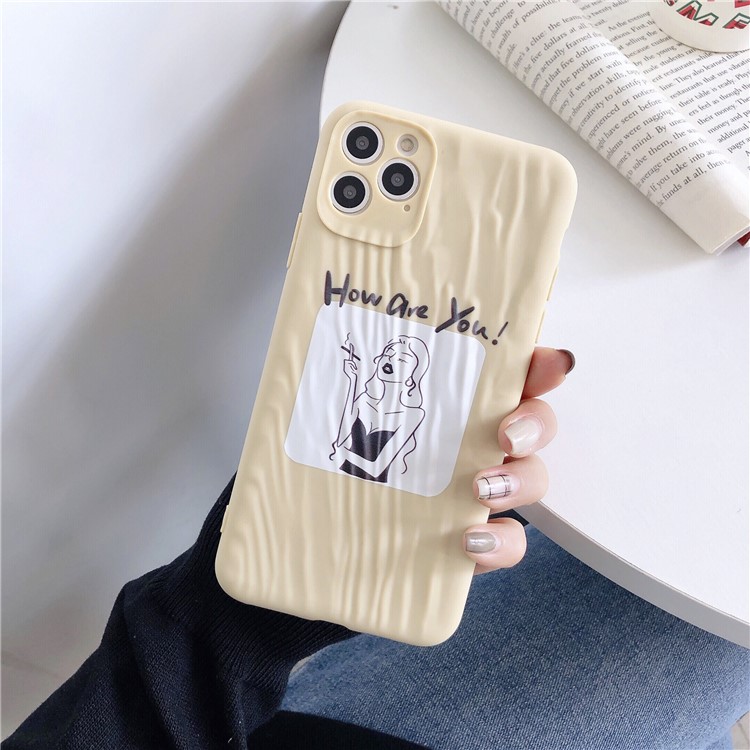 Quicksand Texture Pattern Printing TPU Phone Cover for iPhone 11 Pro 5.8 inch - Khaki-1