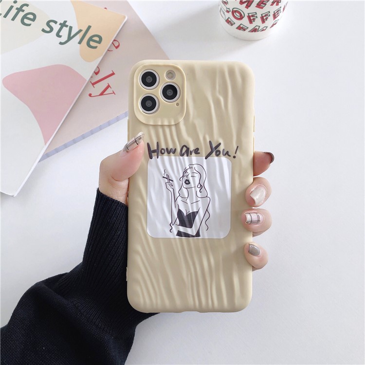 Quicksand Texture Pattern Printing TPU Phone Cover for iPhone 11 Pro 5.8 inch - Khaki-2