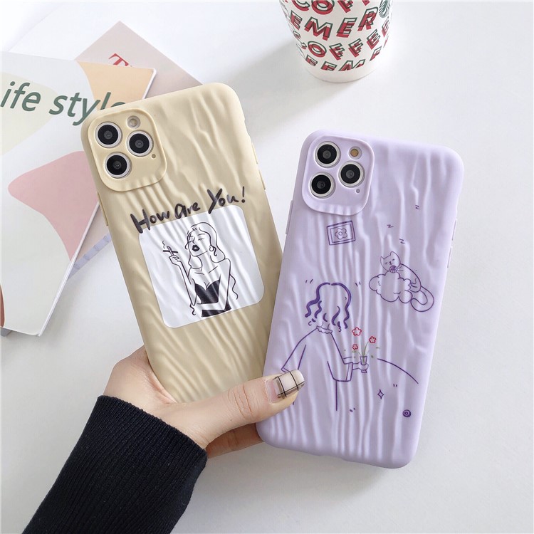 Quicksand Texture Pattern Printing TPU Phone Cover for iPhone 11 Pro 5.8 inch - Khaki-7