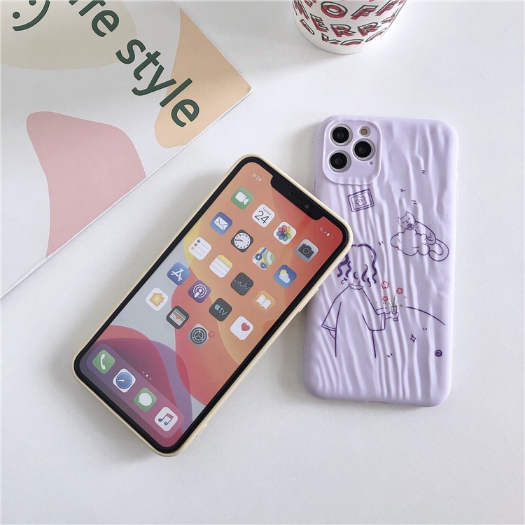 Quicksand Texture Pattern Printing TPU Phone Cover for iPhone 11 Pro 5.8 inch - Purple-3