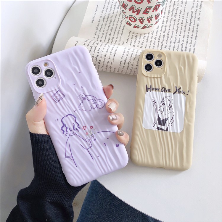 Quicksand Texture Pattern Printing TPU Phone Cover for iPhone 11 Pro 5.8 inch - Purple-4
