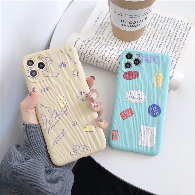 Quicksand Texture Pattern Printing TPU Mobile Phone Cover for iPhone 11 Pro Max 6.5 inch - Khaki-7