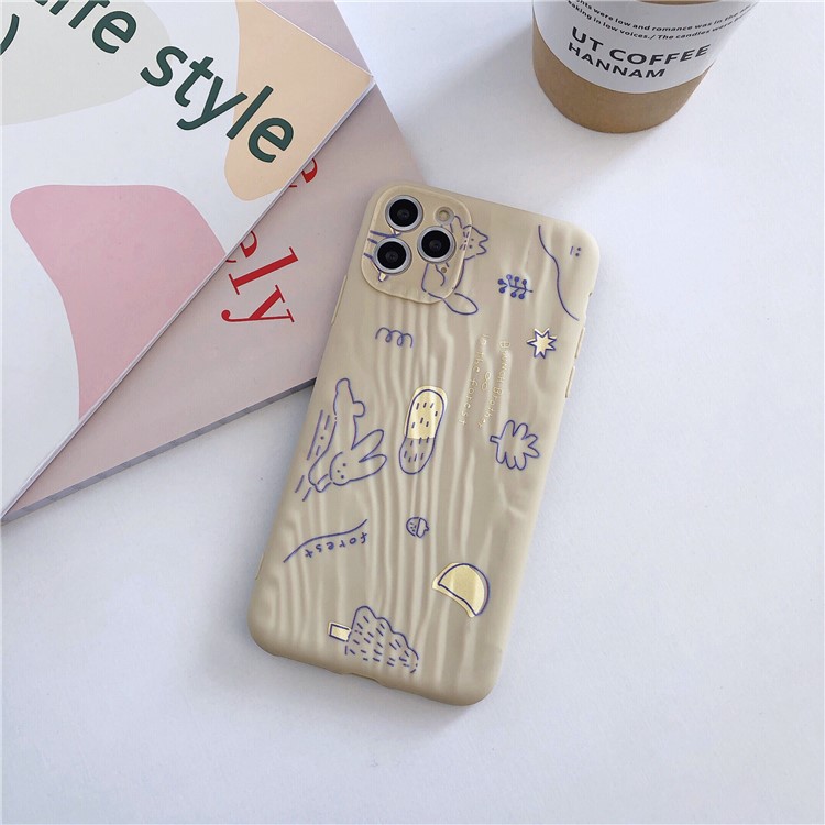 Quicksand Texture Pattern Printing TPU Protection Cover for iPhone 11 Pro 5.8 inch - Khaki-1