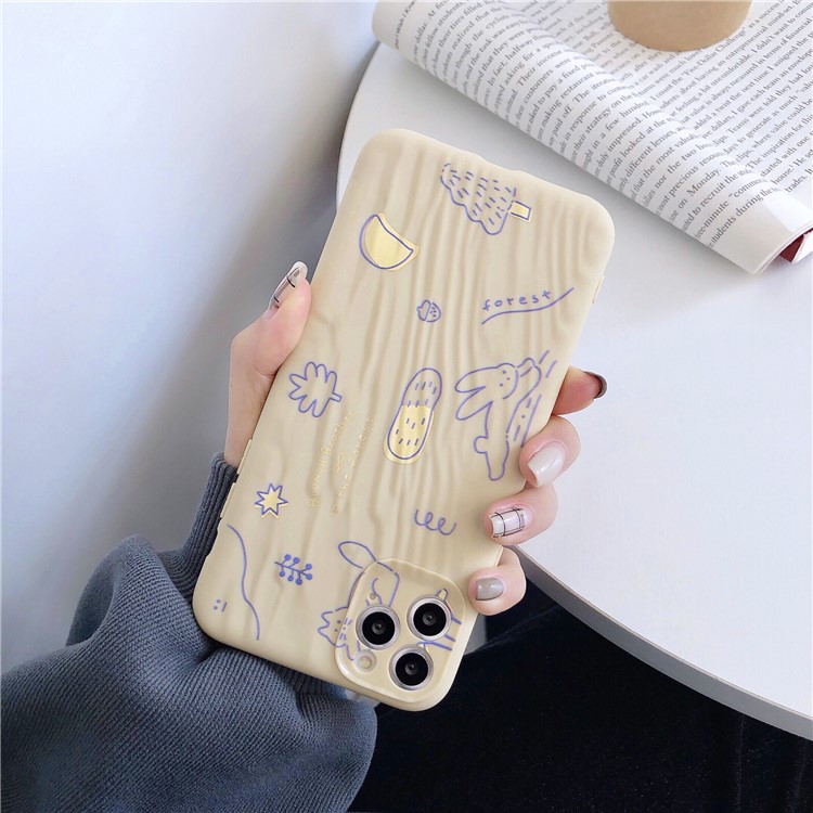 Quicksand Texture Pattern Printing TPU Protection Cover for iPhone 11 Pro 5.8 inch - Khaki-2