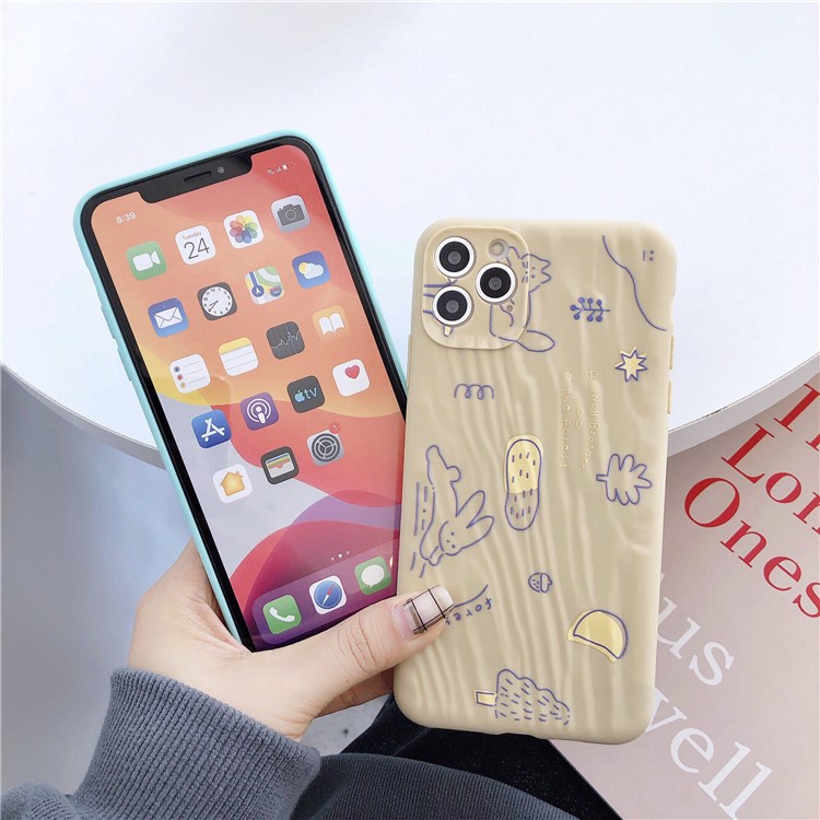Quicksand Texture Pattern Printing TPU Protection Cover for iPhone 11 Pro 5.8 inch - Khaki-4