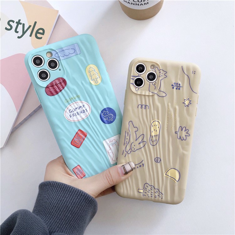 Quicksand Texture Pattern Printing TPU Protection Cover for iPhone 11 Pro 5.8 inch - Khaki-5