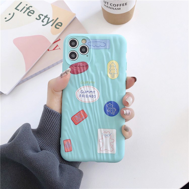 Quicksand Texture Pattern Printing TPU Protection Cover for iPhone 11 Pro 5.8 inch - Blue-1