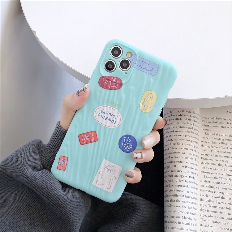 Quicksand Texture Pattern Printing TPU Protection Cover for iPhone 11 Pro 5.8 inch - Blue-2