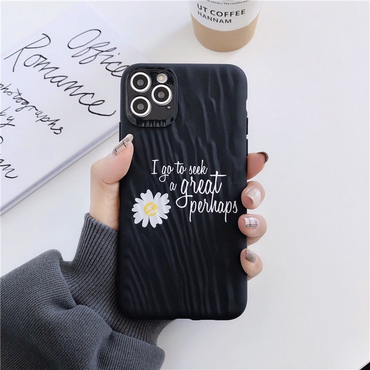 Quicksand Texture Daisy Pattern TPU Mobile Casing for iPhone 11 Pro 5.8 inch - Daisy and Letters-1