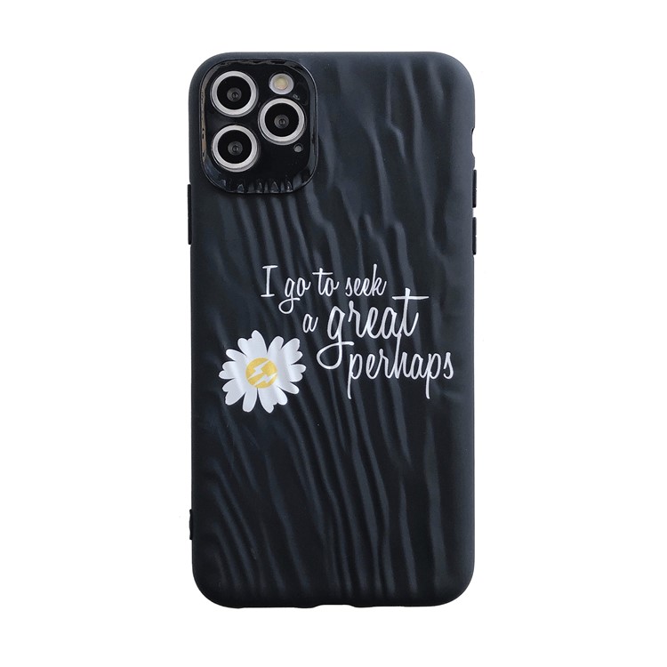 Quicksand Texture Daisy Pattern TPU Mobile Casing for iPhone 11 Pro 5.8 inch - Daisy and Letters-2