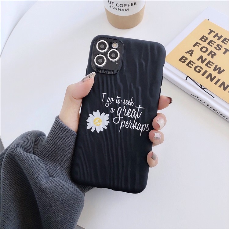 Quicksand Texture Daisy Pattern TPU Mobile Casing for iPhone 11 Pro 5.8 inch - Daisy and Letters-4