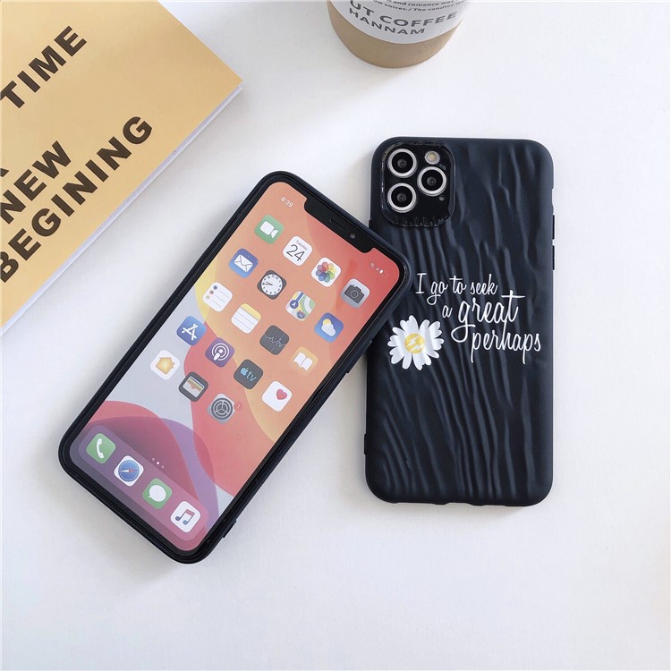 Quicksand Texture Daisy Pattern TPU Mobile Casing for iPhone 11 Pro 5.8 inch - Daisy and Letters-5