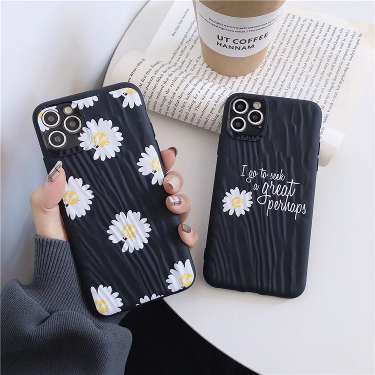 Quicksand Texture Daisy Pattern TPU Mobile Casing for iPhone 11 Pro 5.8 inch - Daisy and Letters-6