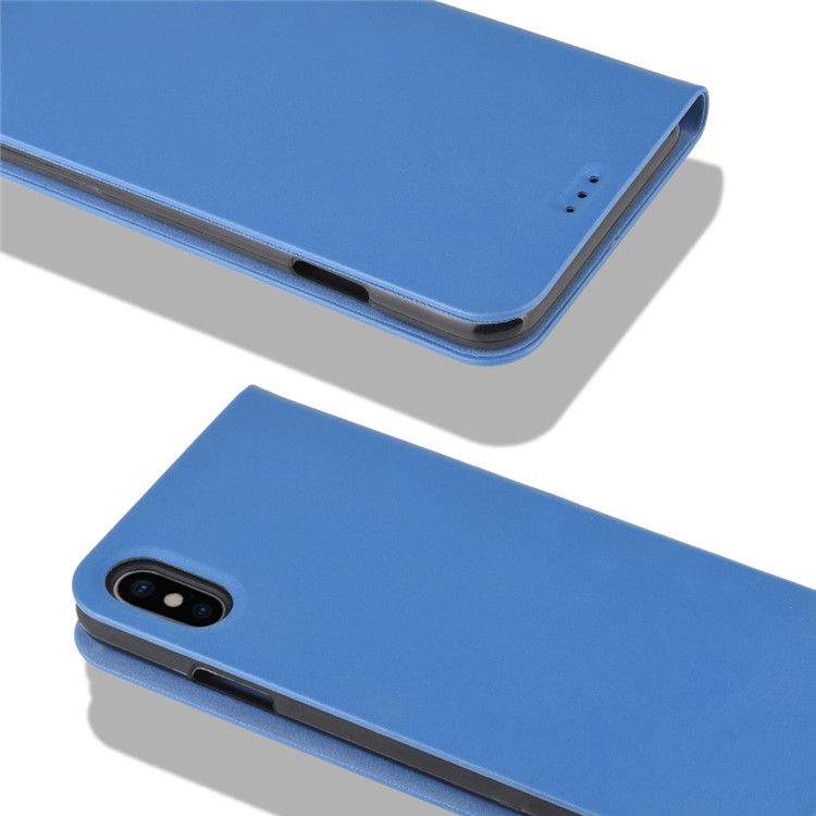Auto-absorbed RFID Blocking Anti Theft Leather Case for iPhone XS Max 6.5 inch - Blue-1