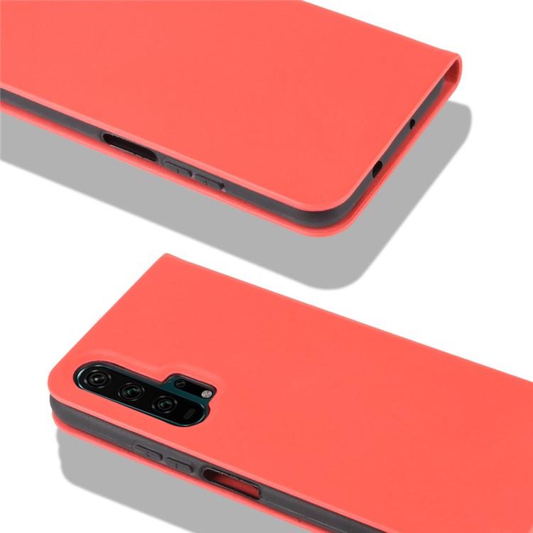 Ultradünnen RFID Anti-Diebstahl-Ledertasche Für Huawei Ehre Blockierung 20 Pro - Rot-1
