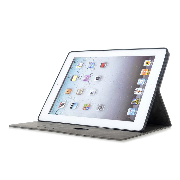 Auto Wake Sleep Stand Smart Leather Tablet Cover Casing for Apple iPad 2/3/4 - Grey-5