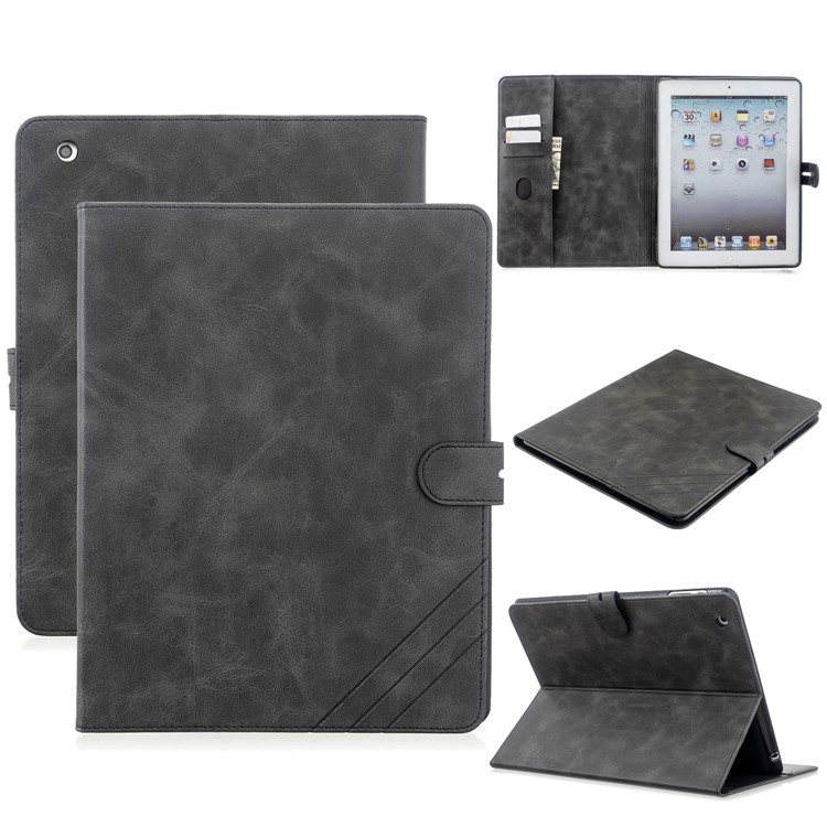 Auto Wake Sleep Stand Smart Leather Tablet Cover Casing for Apple iPad 2/3/4 - Black-1