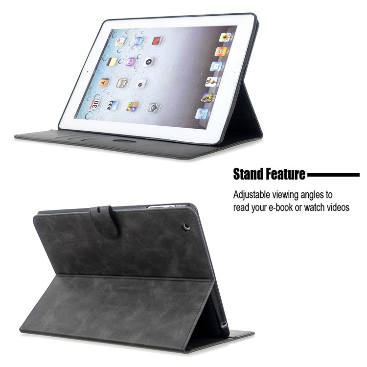 Auto Wake Sleep Stand Smart Leather Tablet Cover Casing for Apple iPad 2/3/4 - Black-9
