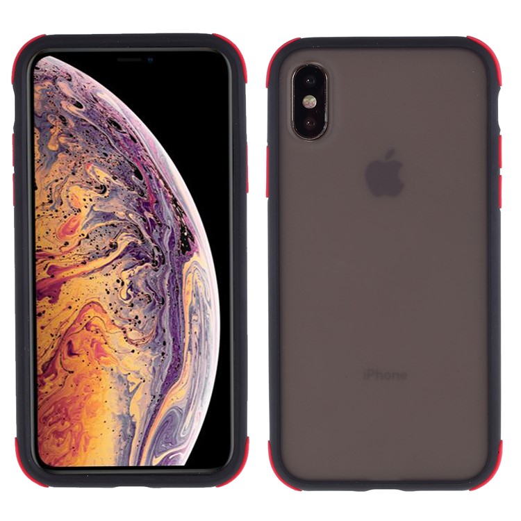 Matte Skin PC + TPU Hybrid Drop-proof Mobile Protective Case for iPhone XS/S 5.8 inch - Black-1