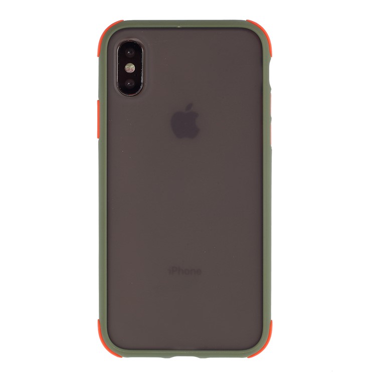 Matte Haut PC + TPU Hybrid Sturz- Mobile Schutzhülle Für Iphone XS / S 5,8 Zoll - Armeegrün-1