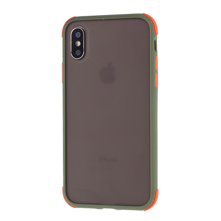 Matte Haut PC + TPU Hybrid Sturz- Mobile Schutzhülle Für Iphone XS / S 5,8 Zoll - Armeegrün-2