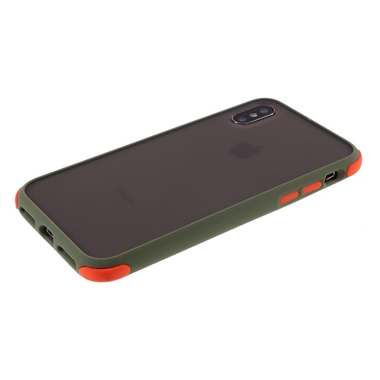 Matte Haut PC + TPU Hybrid Sturz- Mobile Schutzhülle Für Iphone XS / S 5,8 Zoll - Armeegrün-4