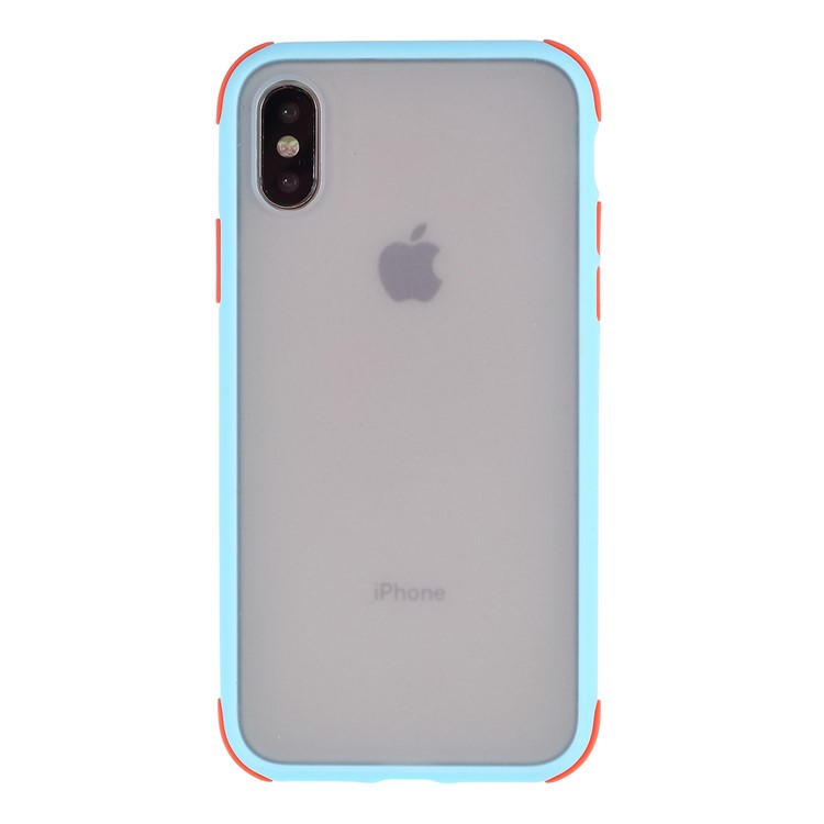 Matte Skin PC + TPU Hybrid Drop-proof Mobile Protective Case for iPhone XS/S 5.8 inch - Baby Blue-1