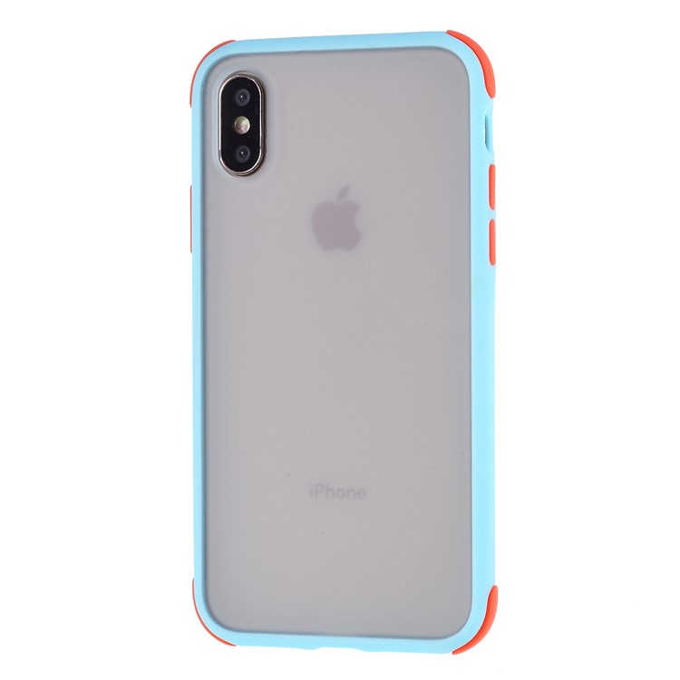 Matte Skin PC + TPU Hybrid Drop-proof Mobile Protective Case for iPhone XS/S 5.8 inch - Baby Blue-2