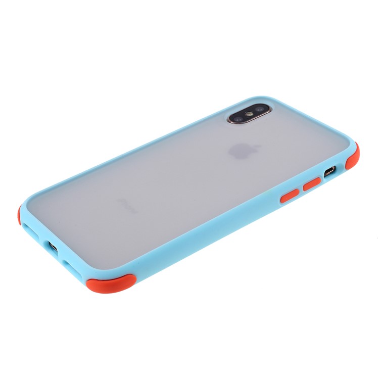 Matte Skin Drop-proof PC + TPU Hybrid Mobile Case for iPhone XS Max 6.5 inch - Baby Blue-4