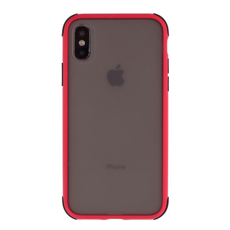 Matte Skin Drop-proof PC + TPU Hybrid Mobile Case for iPhone XS Max 6.5 inch - Red-1