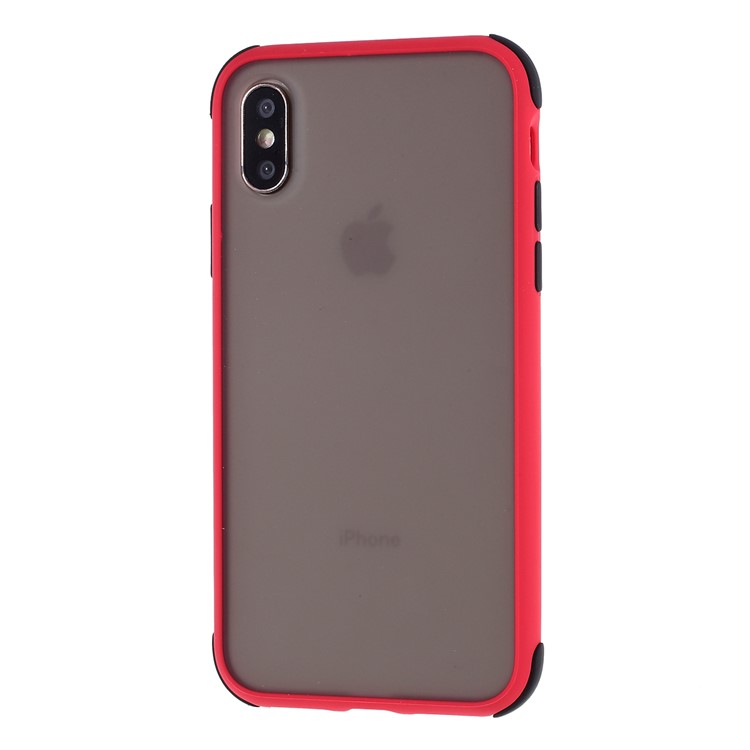 Matte Skin Drop-proof PC + TPU Hybrid Mobile Case for iPhone XS Max 6.5 inch - Red-2