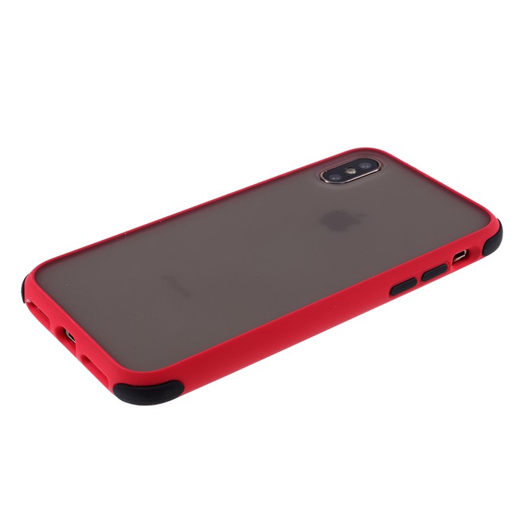Matte Skin Drop-proof PC + TPU Hybrid Mobile Case for iPhone XS Max 6.5 inch - Red-4