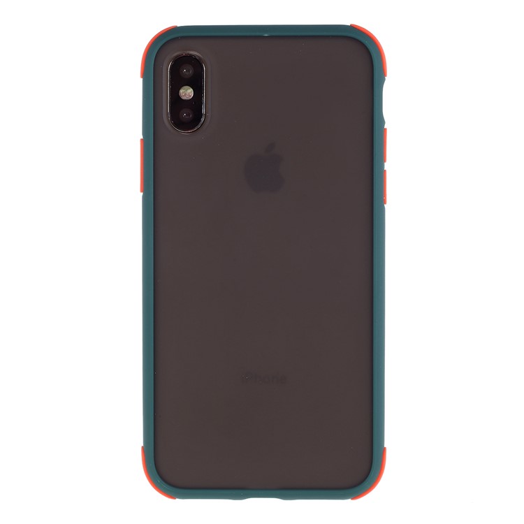 Matte Skin Drop-proof PC + TPU Hybrid Mobile Case for iPhone XS Max 6.5 inch - Green-1