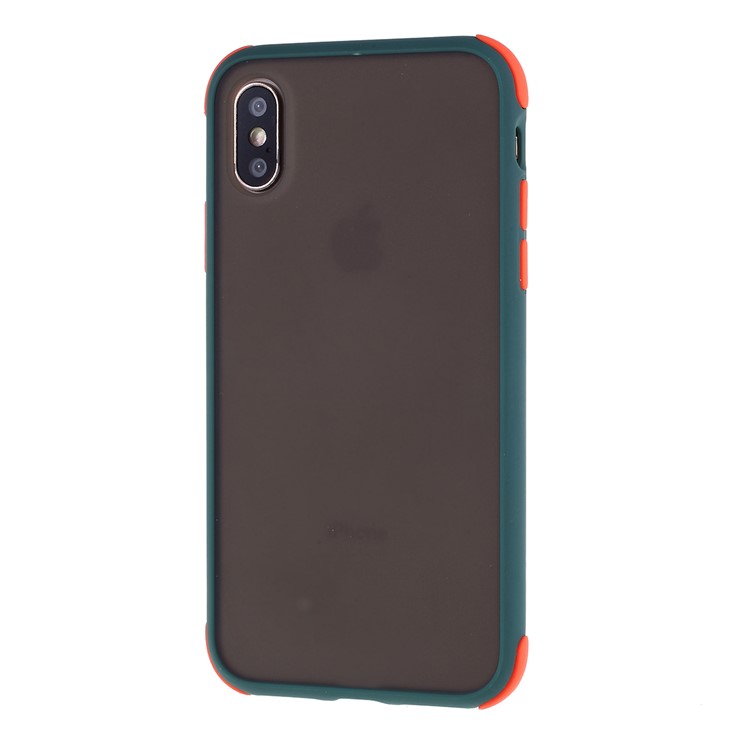 Matte Skin Drop-proof PC + TPU Hybrid Mobile Case for iPhone XS Max 6.5 inch - Green-2