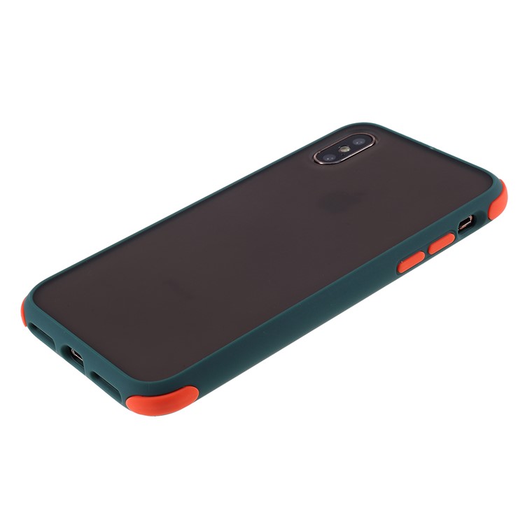 Matte Skin Drop-proof PC + TPU Hybrid Mobile Case for iPhone XS Max 6.5 inch - Green-4