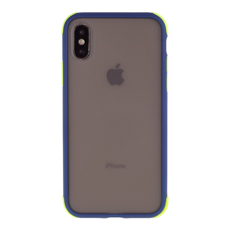 Matte Skin Drop-proof PC + TPU Hybrid Mobile Case for iPhone XS Max 6.5 inch - Dark Blue-1