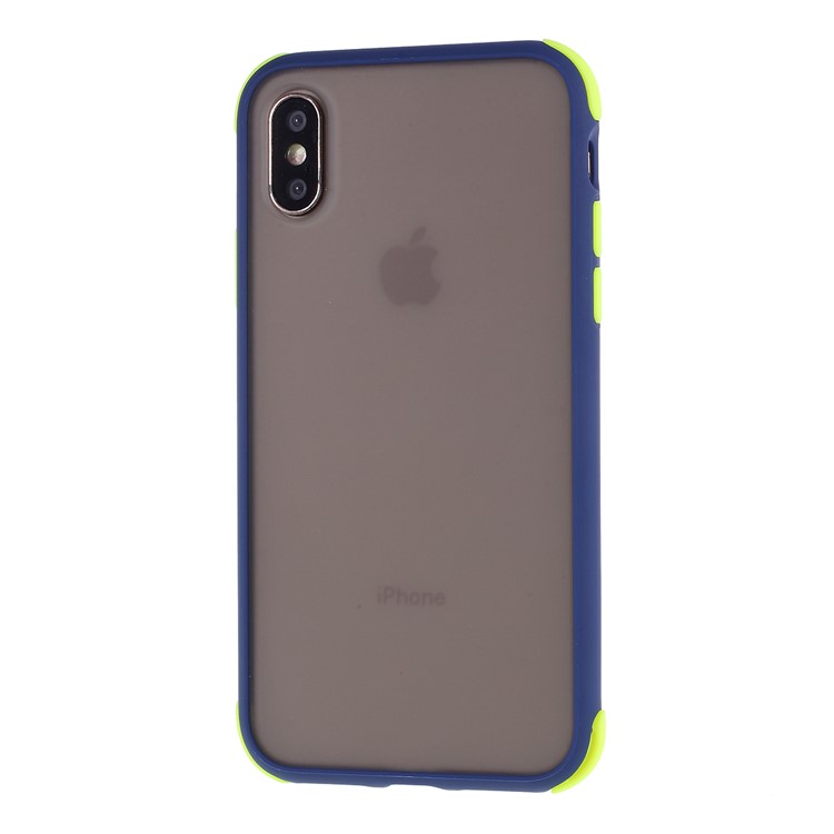 Matte Skin Drop-proof PC + TPU Hybrid Mobile Case for iPhone XS Max 6.5 inch - Dark Blue-2
