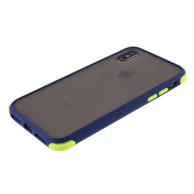 Matte Skin Drop-proof PC + TPU Hybrid Mobile Case for iPhone XS Max 6.5 inch - Dark Blue-4