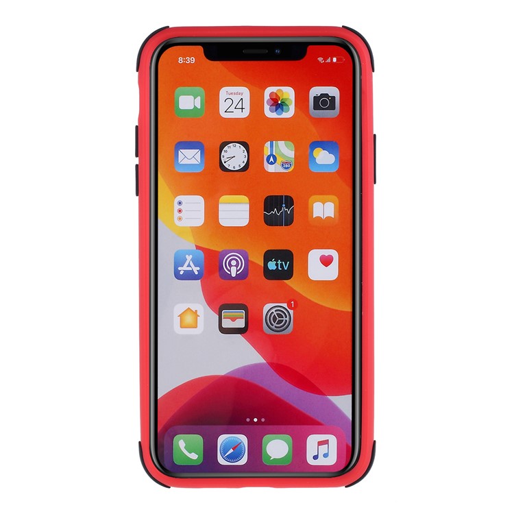 Matte PC + TPU Hybrid Shell Cushioned Shockproof Casing for iPhone 11 Pro 5.8 inch - Red-3