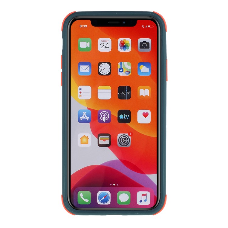 Shell Ibrido Opaco PC + TPU Attenuato Involucro Antiurto Per Iphone 11 Pro 5,8 Pollici - Verde-3