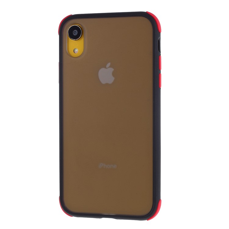 For iPhone XR 6.1 inch Matte PC + TPU Hybrid Shell Cushioned Shockproof Phone Casing - Black-2