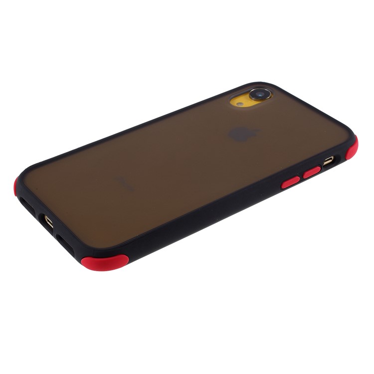 For iPhone XR 6.1 inch Matte PC + TPU Hybrid Shell Cushioned Shockproof Phone Casing - Black-4