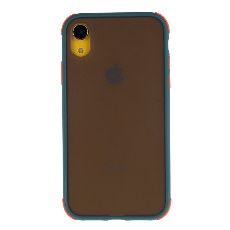 For iPhone XR 6.1 inch Matte PC + TPU Hybrid Shell Cushioned Shockproof Phone Casing - Green-1